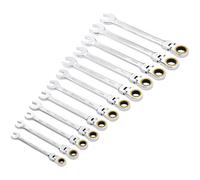 Draper 12Pc Flex Head Ratchet Spanner, Silver