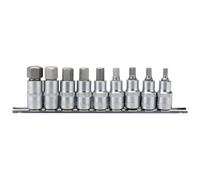 Draper Expert 16307 1/2" Sq. Dr. 55mm Long Metric Hexagonal Socket Bit Set 9 Pc