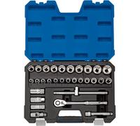 Draper 16466 1/2-Inch Square Drive Metric Polished Chrome 30 Piece Socket Set
