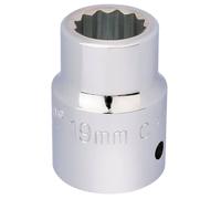 Draper T-MM/B 3/4 Square Drive 12 Point Socket (19mm), Blue, 19 mm