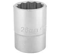 Draper T-MM/B 3/4 Square Drive 12 Point Socket (26mm), Blue, 26 mm