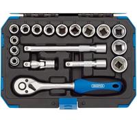 Draper Expert 18 Piece Metric Socket Set | Ratchet Tool and Case | 3/8" Square |