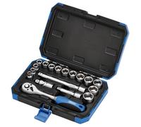Draper Expert 18 Piece Metric Socket Set | Ratchet Tool and Case | 3/8" Square Drive | HI-TORQ MM/AF Sockets | DIY Home Professional and Car Kit |Hand Tools | 16359