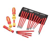 Draper XP1000 19 Piece Precision Screwdriver Set | VDE Dual Insulated Interchangeable Blade | Electrical Tool Driver Set | Hand Tools Set | 81762