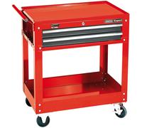 Draper Expert 2 Tier Tool Trolley with Two Drawers Handle And Four Castors 07635