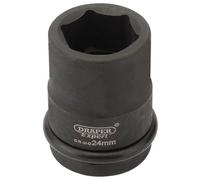 Draper 28694 Expert Hi-Torq 6 Point Impact Socket, 3/4" Square Drive, 24mm , Blue