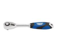Draper 26502 1/4-Inch Square Drive 72 Tooth Micro Head Reversible Soft Grip Ratchet , Blue