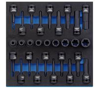 Draper Expert 28Pc TX-STAR And Hex Impact Socket Set In 1/2 Inch EVA Storage