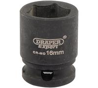 Draper 06876 Expert 16mm 3/8" Square Drive Hi-Torq 6 Point Impact Socket, Black