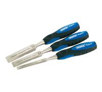 Draper Expert Soft Grip Bevel Edge Wood Chisel Set, 150mm (3 Piece)