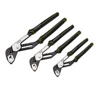 Draper Expert 3 Piece Water Pump Pliers Set 300mm, 250mm & 200mm | Adjustable Hardened Serrated Teeth Jaws | High Torque Diamond-Shaped Jaws