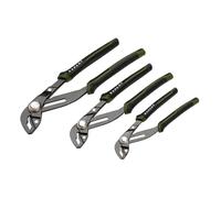 Draper Expert 3 Piece Water Pump Pliers Set 300mm, 250mm & 200mm | Easy Click Adjustable Hardened Serrated Teeth Jaws | High Torque Diamond-Shaped Jaws