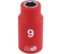 Draper Expert 31556 Fully Insulated Vde Socket 3/8in Sq. Dr. 9Mm each