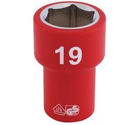 Draper Expert 31740 Fully Insulated Vde Socket 3/8in Sq. Dr. 19Mm each