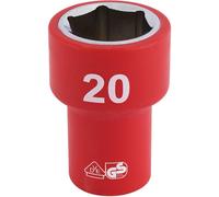 Draper 3/8" Drive VDE Fully Insulated Hexagon Socket Metric 3/8" 20mm