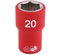 Draper 31882 1/2-Inch Square Drive Fully Insulated VDE Socket, 20 mm Size