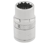 Draper Socket Hi-Torq Bi-Hexagon Polished Finish 3/8" Drive 10mm