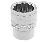 Draper 3/8" Drive Polished Finish Hi Torq Bi Hexagon Socket Metric 3/8" 17mm