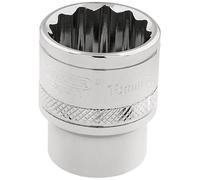Draper Hi-Torq Bi-Hexagon Socket Polished Finish 3/8" Drive 18mm