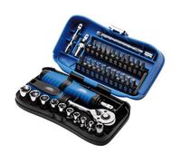 Draper Expert 39Pc Socket & Bit Set 1/4" Drive Chrome Vanadium Ratchet Case