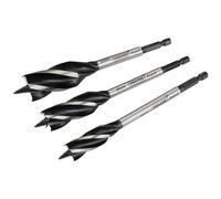 Draper Expert 4 Fluted Auger Bit Set Strong 6.35mm Hex Shank 165mm 3 Pieces