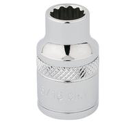 Draper Hi-Torq Bi-Hexagon Socket - 3/8" Drive, Polished Finish, Imperial 5/16" & 3/8"