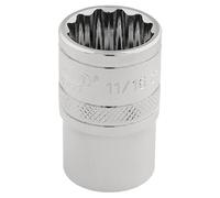 Draper 3/8" Drive Polished Finish Hi Torq Bi Hexagon Socket Imperial 3/8" 11/16"