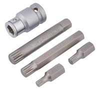 Draper Expert 5 Piece 1/2" Drive XZN Socket Bit Set 1/2"