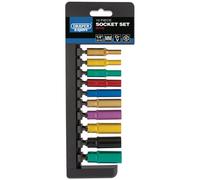 Draper Expert 50158 Metric Coloured Deep Socket Set 1/4in Sq. Dr. (10 Piece) per set
