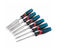 DRAPER EXPERT 6 Piece Soft Grip Pound Thru Wood Chisel Set Metal End Caps 70419