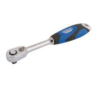Draper Expert 60 Tooth Micro Head Reversible Soft Grip Ratchet, 1/4" Sq. Dr.