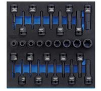 Draper Expert 63490 1/2" Sq. Dr. Imp Set 1/2 Drawer EVA Insert Tray 28Pc