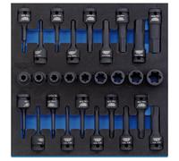 Draper Expert 63490 Draper Tx-Star® Impact & Hex Socket Set In 1/2 Drawer Eva Insert Tray 1/2in Sq. Dr. (28 Piece) per set