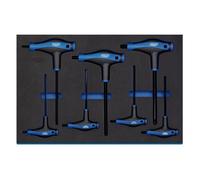 Draper 63503 T' Handle Ball End Hexagon Key 7 Piece Set in 3/4 Drawer Eva Insert Tray , Blue