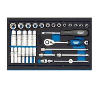 Draper Socket Set 63532 - 32-piece 1/4" Drive - EVA Insert Tray - Blue