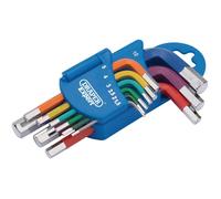 Draper 66126 Metric Coloured Short Arm Hexagon 9 Piece Key Set