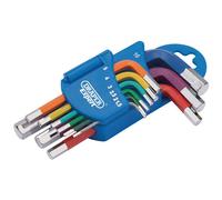 Draper Expert 66126 Metric Coloured Short Arm Hex. Key Set (9 Piece) per set