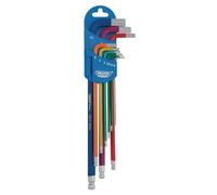 Draper 66134 Metric Coloured Extra Long Hexagon and Ball End Key 9 Keys Set