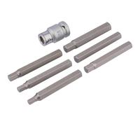 Draper 6mm - 12mm Hexagon Bit Set And Holder 1/2" Square Drive 7 Piece 83564