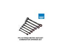 Draper Expert 7 Piece HI-TORQ Metric Ratchet Combination Spanner Set 8 - 19mm Black 100T 03895
