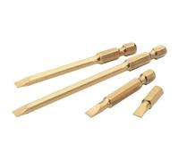 Draper Expert 8.0mm 1/4" Hex. Plain Slot Titanium Nitride Coated Insert Bit 50mm Long X 5 10586