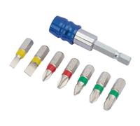 Draper Screwdriver Bit Set 82400 Coloured with Magnetic Holder (8 Piece)
