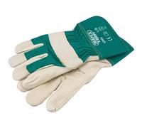 Draper Expert Fleece Lined Leather Garden Gloves Green L