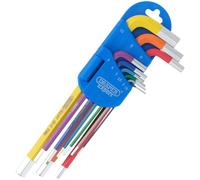 Draper Expert 9 Piece Long Arm Hex Key Set Colour Coded