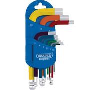 Draper Expert 9 Piece Short Arm Colour Coded Ball End Hex Key Set