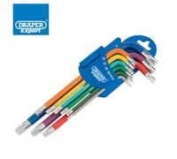 DRAPER Expert 9pc Long Arm Torx/TRX/TX Star Key Set T10-T50 66143 Colour Coded
