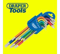 DRAPER Expert 9pc Long Arm Torx/TRX/TX Star Key Set T10-T50 66143 Colour Coded