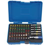 Draper Expert Coloured Screwdriver Bit Set Satin Chrome Finish 60 Pieces