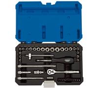 Draper Expert Combined MM/AF Socket Set 1/4" Square Drive 40 Pieces Hand Tool