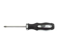 Draper Expert Cross Slot Soft Grip Screwdriver Satin Chrome Plated No.1 x 75mm